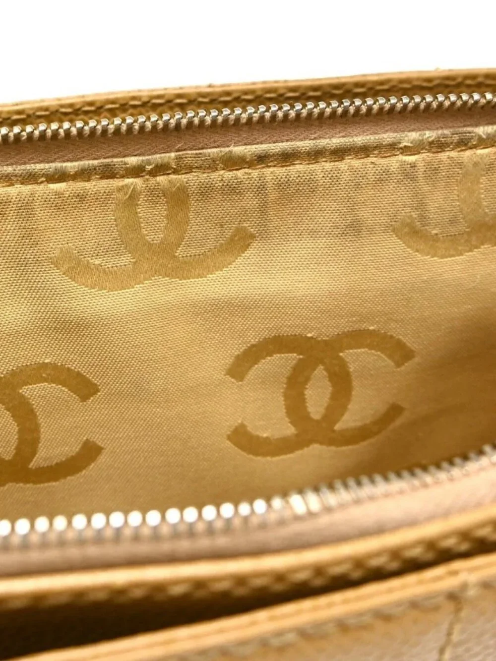 Chanel Beige Calfskin Wild Stitch Choco Bar Chain Handbag NQ11441